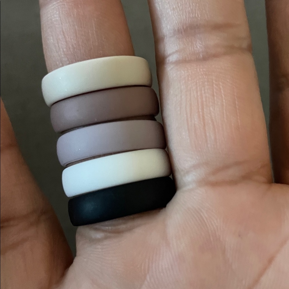 Silicone Wedding Bands Ergonomic Breathable Promise Ring Purple Hues sz 8